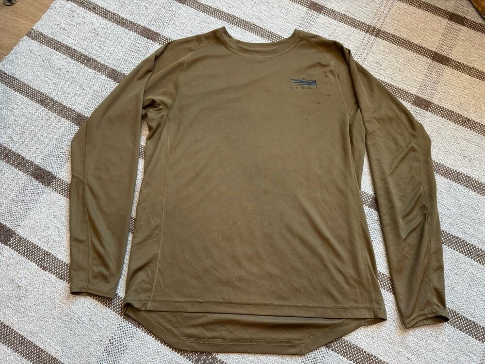 Sitka Core Long Sleeve Crew Lightweight Base Layer Coyote Brown Men’s Large